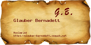 Glauber Bernadett névjegykártya